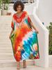 European & American Cotton Print Beach Cover-Up Long Dress - Plus Size Swimsuit Sunscreen Robe