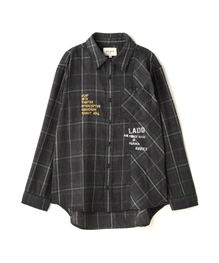 AVIREX Chemical Wash Check Shirt Women's M Green 783-4220601