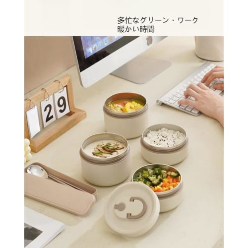 Rosoy Insulated Lunch Box, Thermos Soup Jar, Vacuum Insulated Soup Lunch Set, Large Capacity 2-Tier/3-Tier/4-Tier Lunch Box, Insulated Lunch Box with