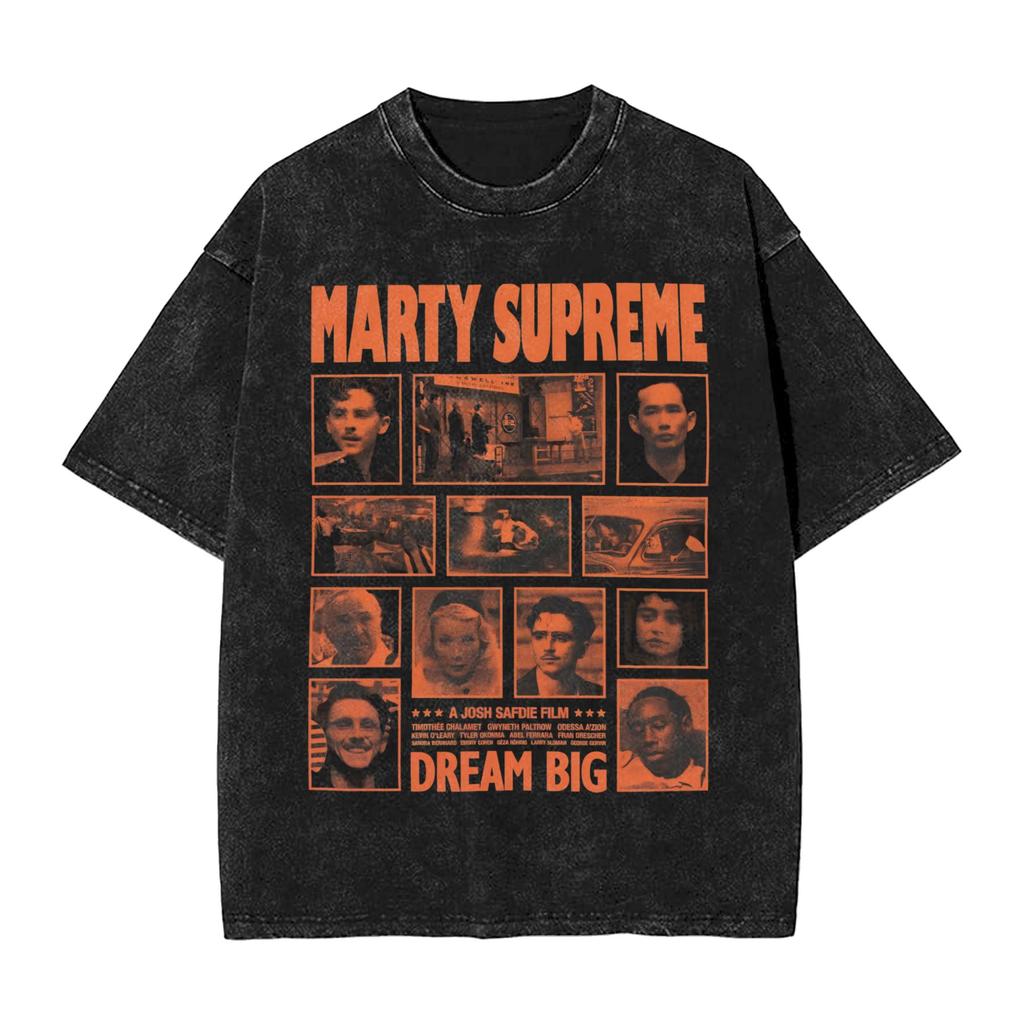 Marty Supreme Table Tennis Vintage Washed Tshirts For Men Women 100Cotton Top Tee Funny Oneck Short Sleeve