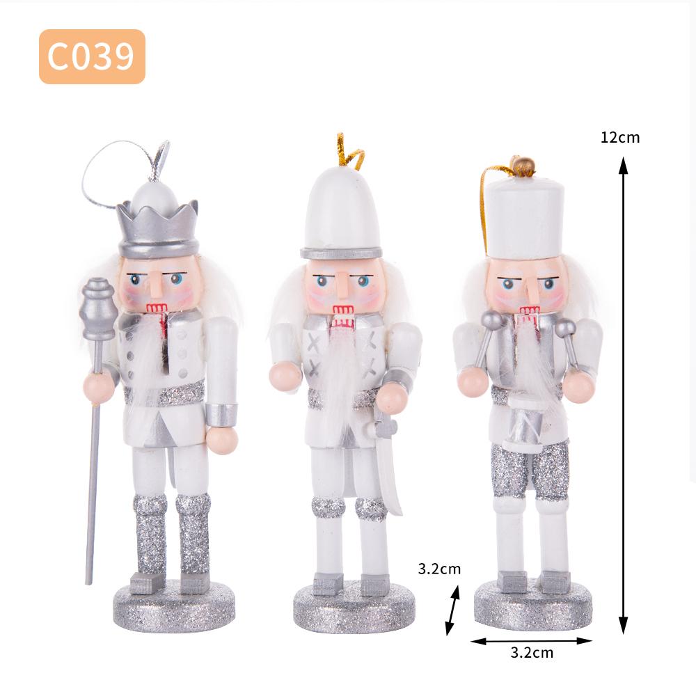 White & Silver Nutcracker Ornament Set