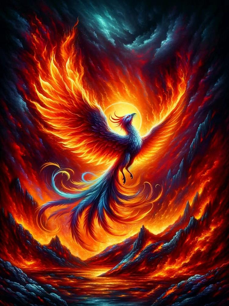 Phoenix 5DDIY Diamantová malba Zvířecí Krajina Obrázek Úplný čtvercový/kulatý Šperk Kříž Vyšívaná mozaika Domácí dekorace