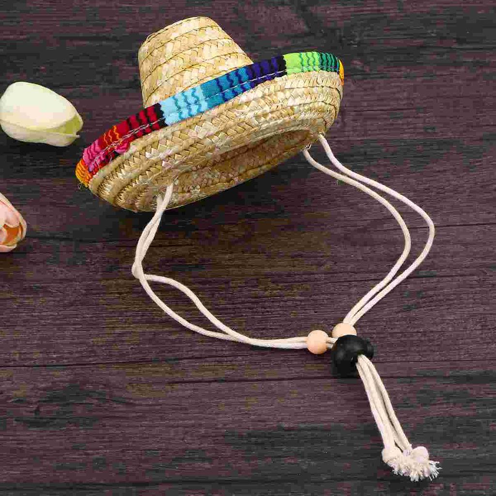 Sombrero Hat Chihuahua Cosplay Clothes Cowboy Wide Brim Dog Costume Mexican Party Supplies