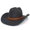 High Quality Hollow Woven Denim Hat Export Western Style Stage Performance Hat Fashion Casual Sunshade Straw Hat