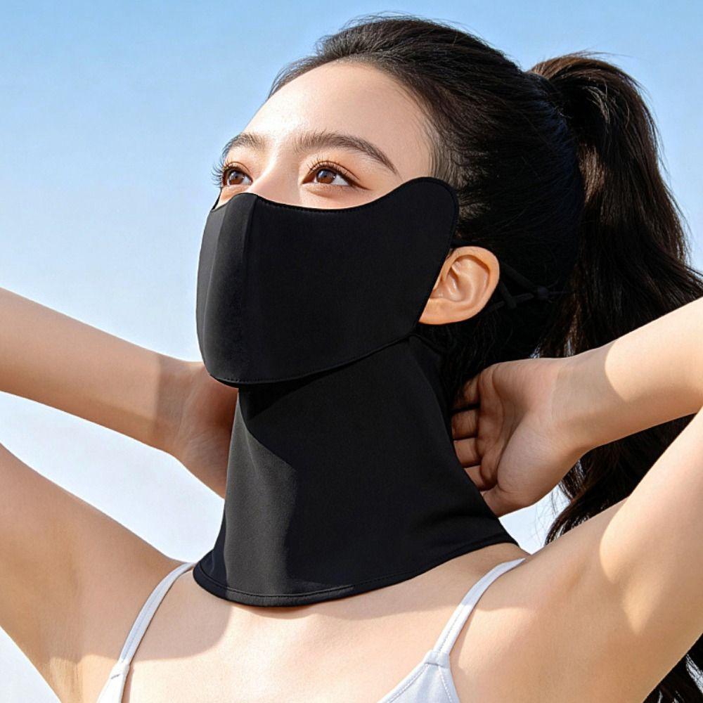 Breathable Ice Silk Mask Summer Face Gini Mask Adjustable Sunscreen Mask  Riding