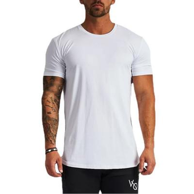 Verano Nuevo Sólido Casual Camiseta de Hombre Fitness Deportes Diario Versátil Cuello Redondo Algodón Moda Básico Fondo Manga Corta Tops