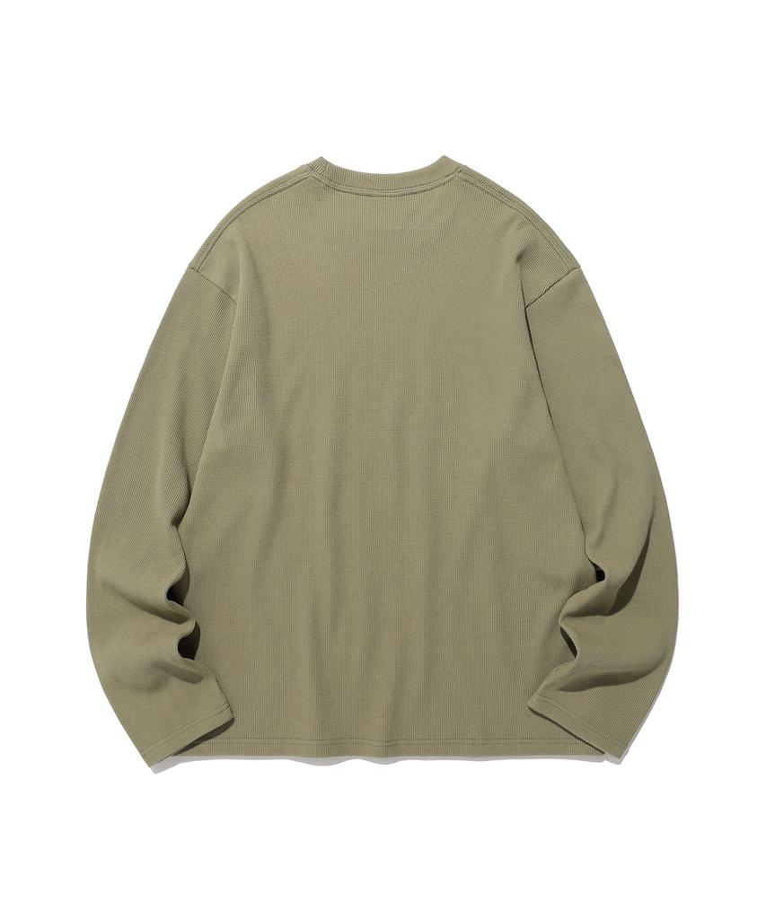 ISTKUNST Does Not Teach Waffle Ls Tee_Khaki(Ik2Fsmt551A)