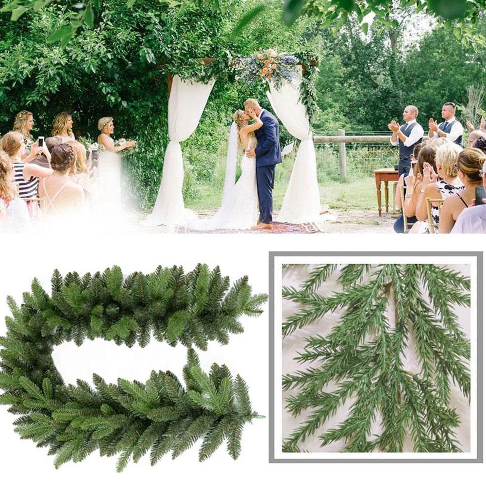 

1,5 м искусственные пластиковые сосновые иголки ротанг свадебное рождественское настенное украшение из раттановой хвои M6H1 green-1.5m