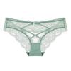 Sexy Underwear for Women Seamless Hipster Sheer Mesh Lace Panties Low Waist V-Back Strappy Criss Cross Briefs