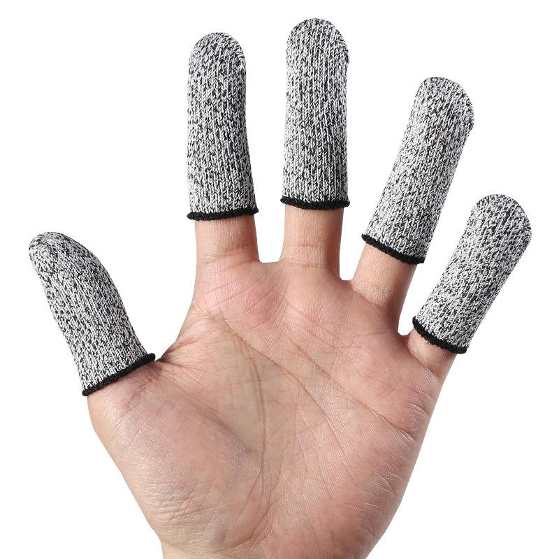 10Pcs Anti-Cut Finger Cover Finger Protector Sleeve High-Strength Safety Flexible Anti Cut Fingertip Gloves Kitchen Tool