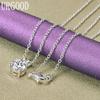 925 Sterling Silver 8mm AAA Grade Zircon Pendant Necklace Wedding Fashion Jewelry