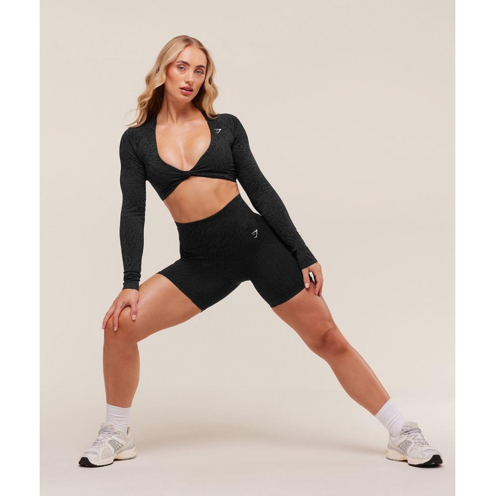 Gymshark Adapt Animal Seamless Shorts Black Asphalt Grey B4b9d Bddy