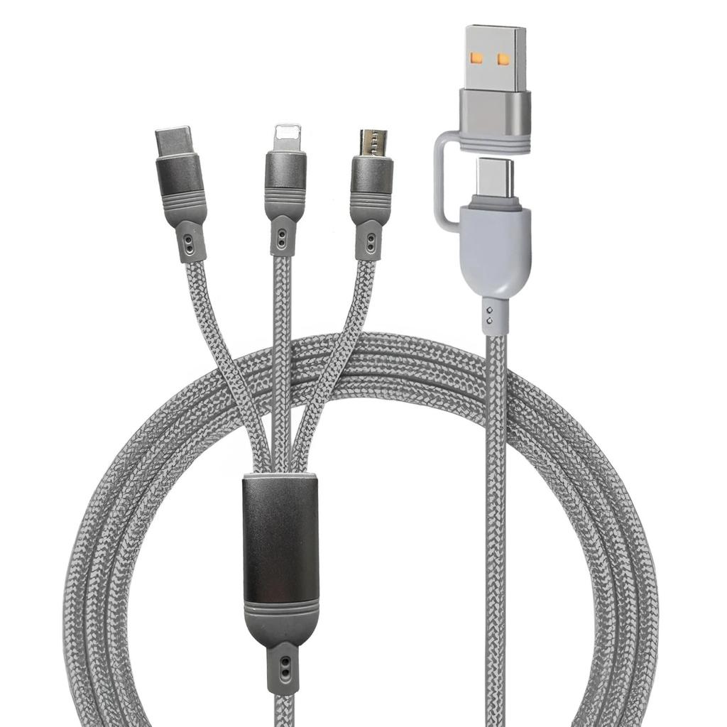 1.2M Charging Cable 3 In 1 USB Type C Charger Cord MultiPort Micro Cable For iPhone 15 14 13 12 Samsung Galaxy Xiaomi Redmi