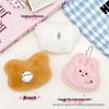 Cute Bear & Rabbit Plush Keychain: Squeaky Animal Head Brooch & DIY Craft Accessory