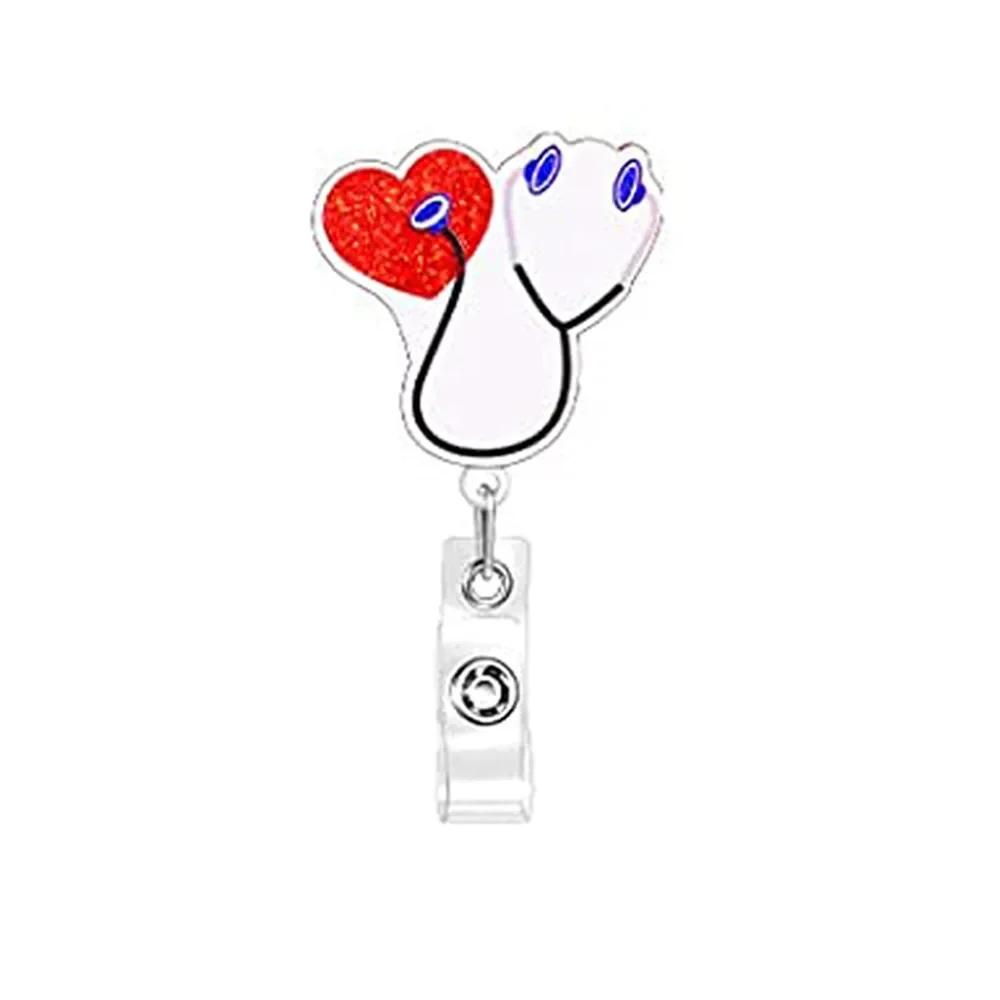 New Style Cute Cartoon Retractable Nurse Badge Reel Clip Badge Holder Students Doctor ID Card Holder Keychain Gift