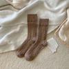 Wool Socks Children'S Twist Retro Trendy Simple Solid Color Medium Tube Socks Gray Thickened Stacking Socks