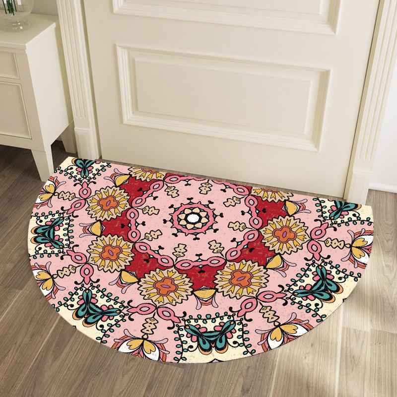 Simple Nordic Style Semi-circular Bath Mat Non-slip Bedroom Carpet High Quality Absorbent Mat Home Decoration Entrance Door Mats