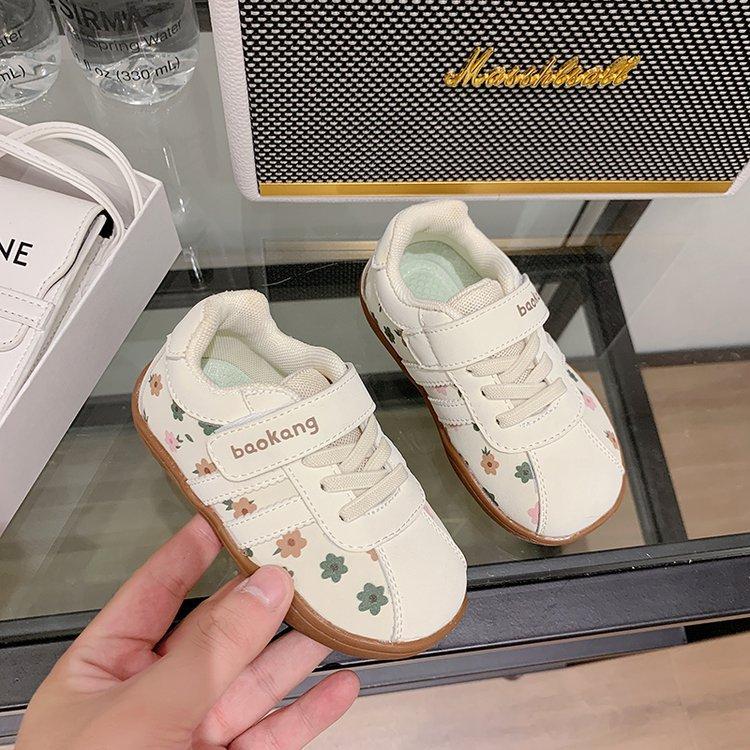 

Baby girl sports shoes 2025 autumn new children s Korean version of small floral German training shoes girls kindergarten indoor shoes 31 yards inner length 19.2cm