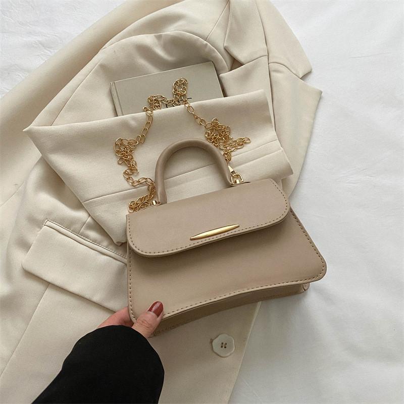 Chic Korean Style Chain Small Square Bag For Fall Trendy Casual Crossbody Handbag