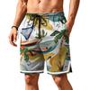 Men Mesh Breathable Casual Sports Shorts with Elastic Waistband and Drawstring Beach Style Printed Design for Summer Activities