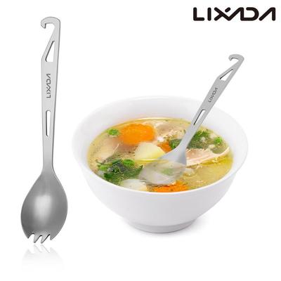 Lixada Edelstahl-Göffel mit Flaschenöffner, leichtes Outdoor-Dinner-Göffel-Besteck für Reisen