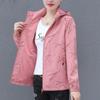 Trench da Donna Autunno Primavera Nuova Moda Impermeabile Stampato Giacca Casual da Donna Cappotto con Cappuccio da Alpinismo Antivento da Donna