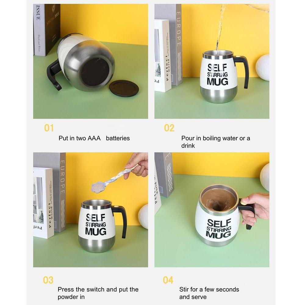 Large Capacity Magnetic Mixing Mug Thermal Insulation Rotating Blender Cup  Milk Blending