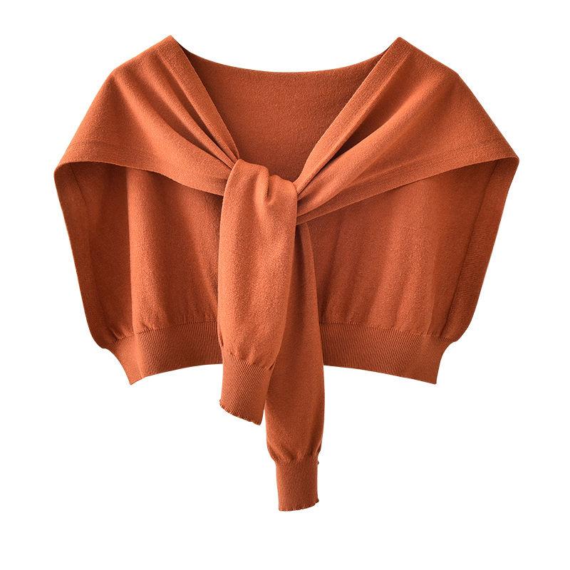 Korean Cashmere Wool Knit Women Fake Collar Shawl Summer Air Conditioned Shoulder Protect Cervical Spine Thicken Warm Scarf Q36
