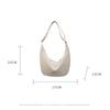 Fashion Casual PU Leather Shoulder Bag Large Capacity Zipper Commuting Bag Underarm Bags