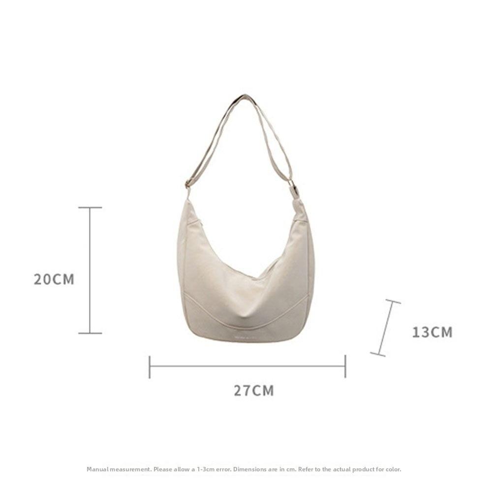 Fashion Casual PU Leather Shoulder Bag Large Capacity Zipper Commuting Bag Underarm Bags