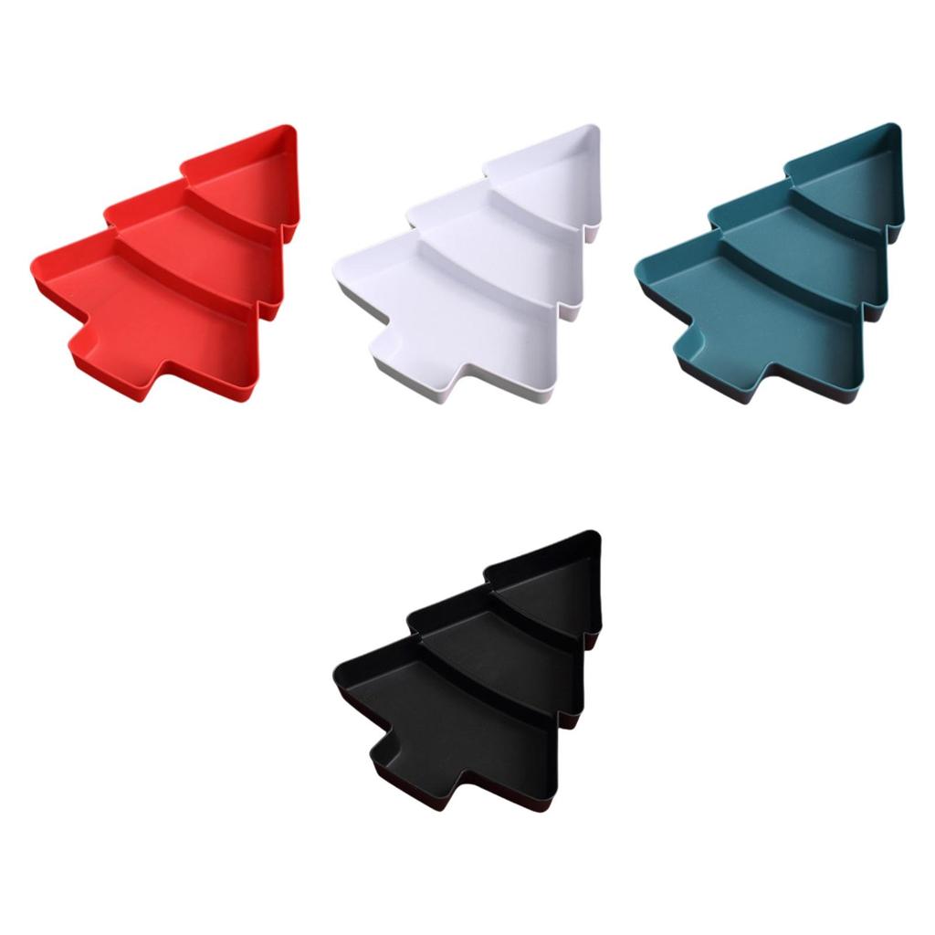 4Pcs Snack Serving Trays Snack Trays Christmas Decor Travel Box 3 Compartments Appetizer Tray Nuts Serving Trays for Dessert