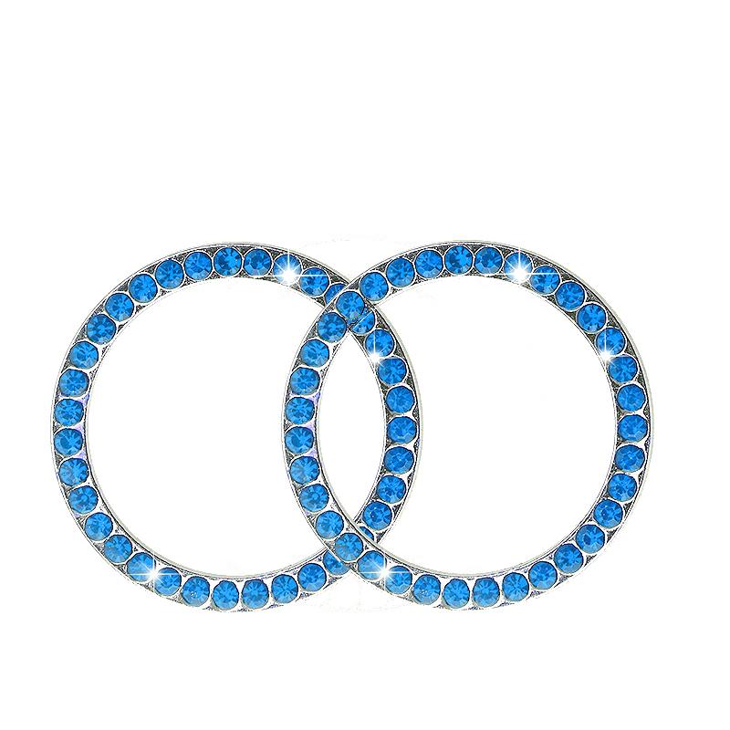 2Pcs 3DCar Key Ring Button Diamond Sticker Ignition Switch for Bling Decoration Circle Cover  Auto Motorcycle Styling Rhinestone