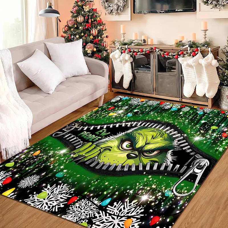 1 szt. Dywanik Grinch - Dekoracja domu Dywan do salonu sypialni Podłoga Dywanik pod krzesło komputerowe