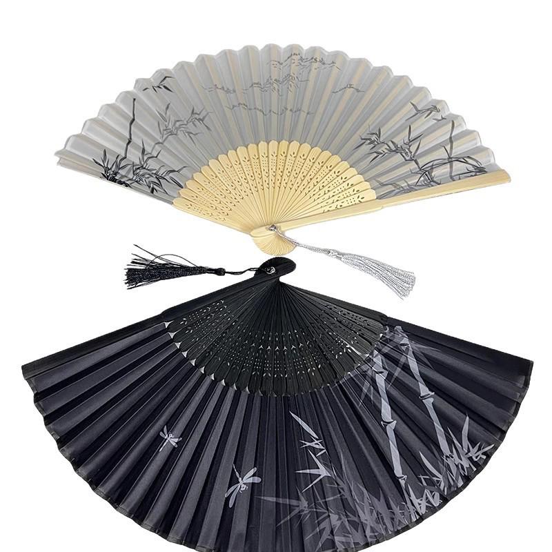 New Lightweight Bamboo Folding Fan - Chinese Style Qipao Hanfu Dance Accessory for Women