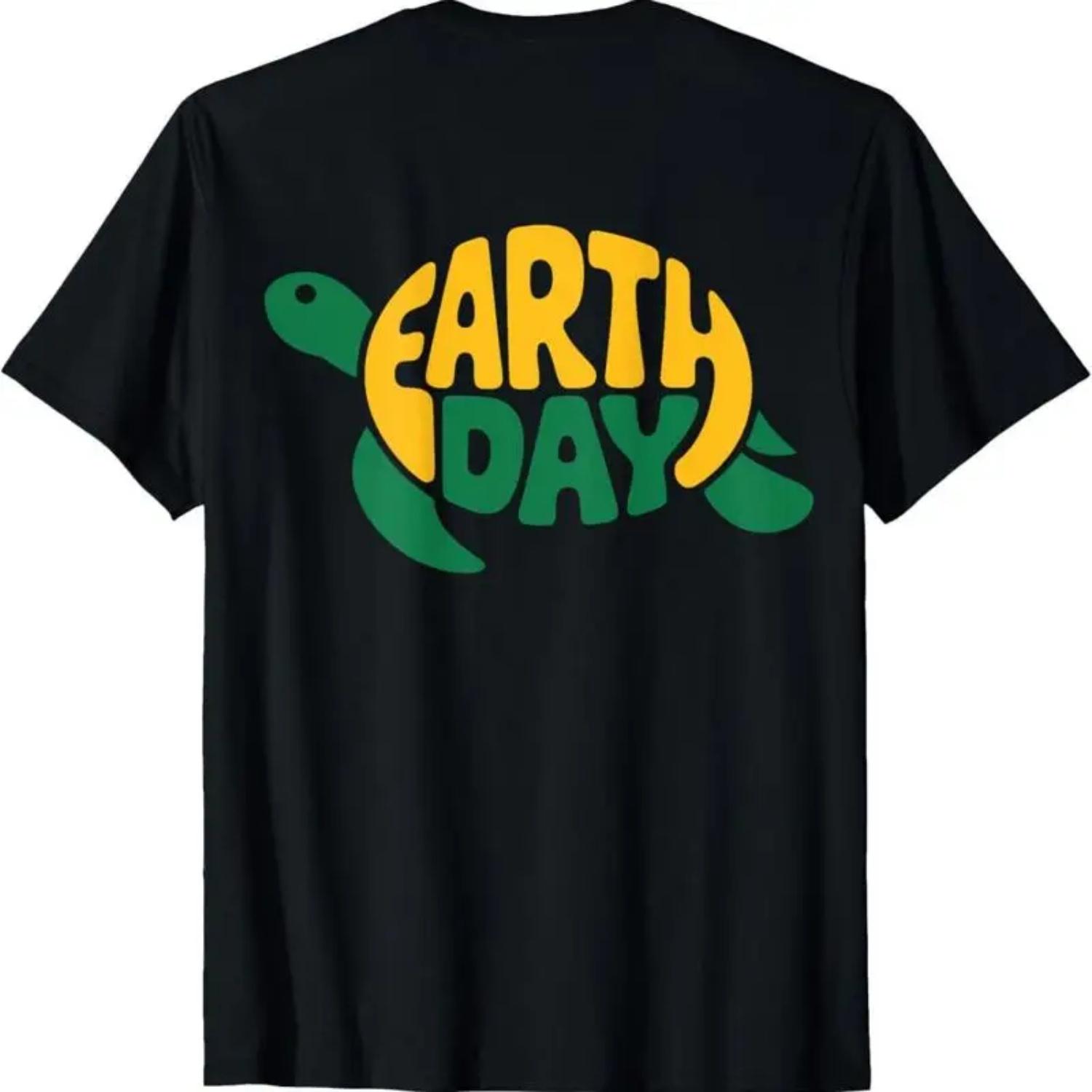 

Earth Day 2025 Cute With Floral Funny Turtle On Back T Shirt S чёрный