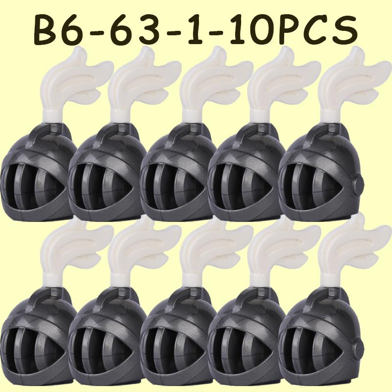 MOC Medieval Military Castle Soldier Figures Helmets Series Building Blocks Knights Accessories Warrior Hat  Bricks Toys Gifts