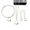 Heart Necklace Earrings Bracelet, Set T112