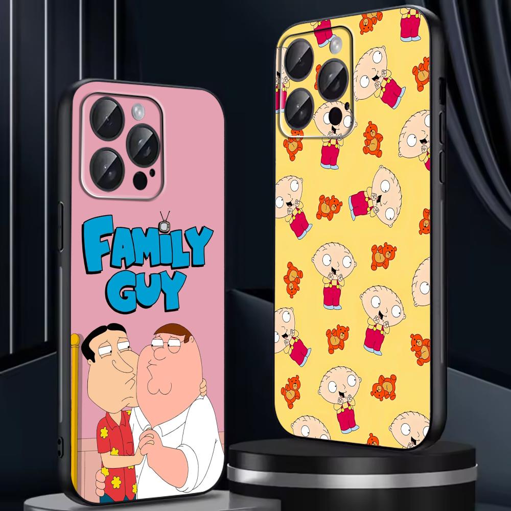 Anime F-Family G-Guy Phone Case For iPhone17 16 16e 15 14 13 12 11 Plus Mini Pro Max Soft black Shockproof Cover