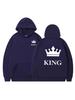 Women's Crown Print Loose Hoodie - Thickened Autumn/Winter Pullover