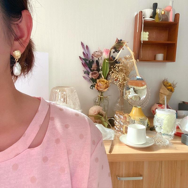 Elegant Pearl Vinteage Women Girls Pearl Dangle Earrings Fashion Baroque Exquissite Ear Rings Lady Classic Drop Earring Jewelry
