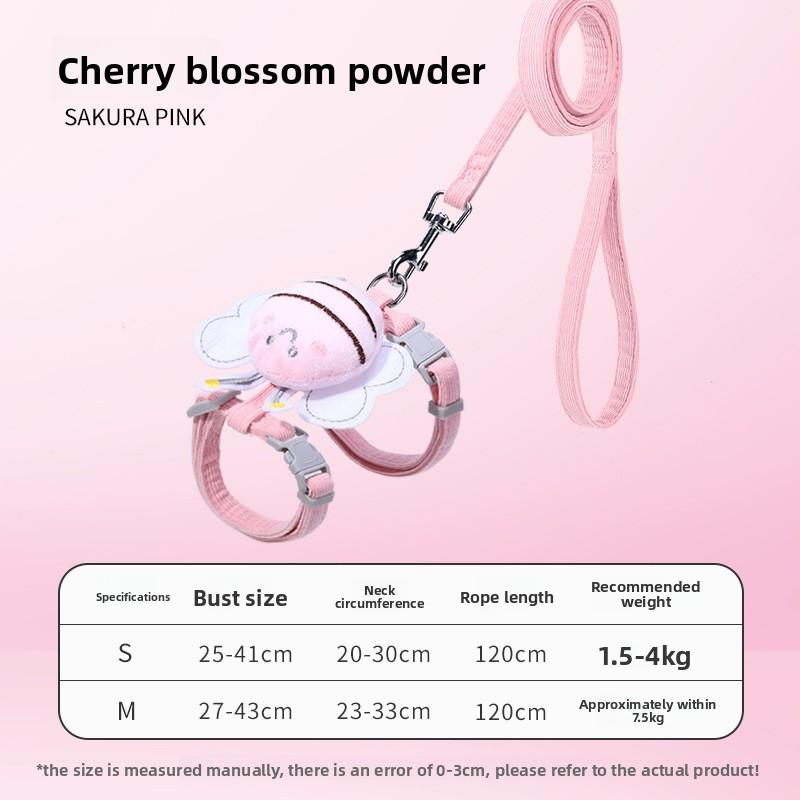 Cat Bee Leash, Anti-shedding I-shaped Adjustable Pet-specific Teddy Doll, Small Size