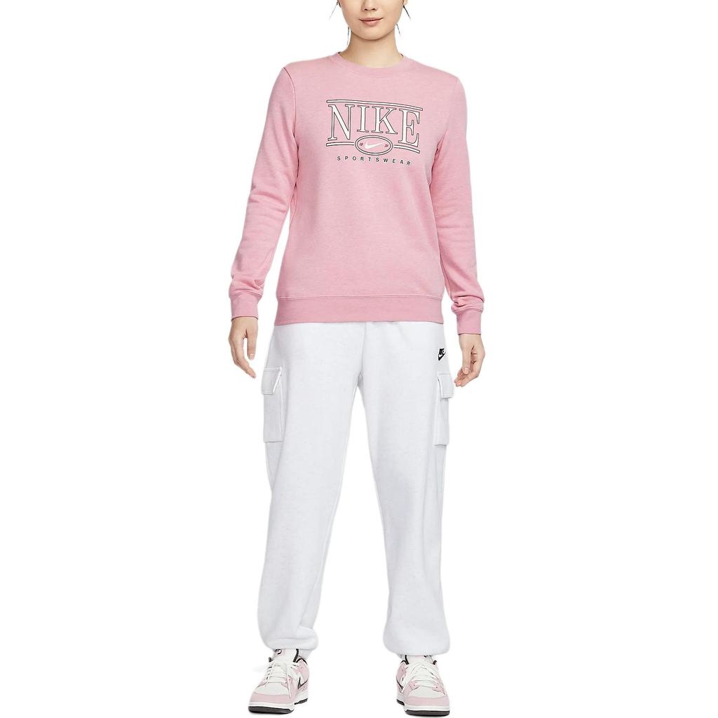 New Nike Sportswear Club SS25 Sweatshirt Women's Elemental Pink/Heather HJ0981-699
