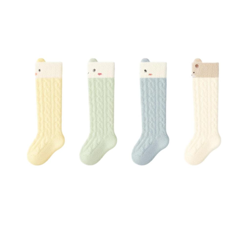 Fleece-Lined Cartoon Baby Over-the-Knee Socks