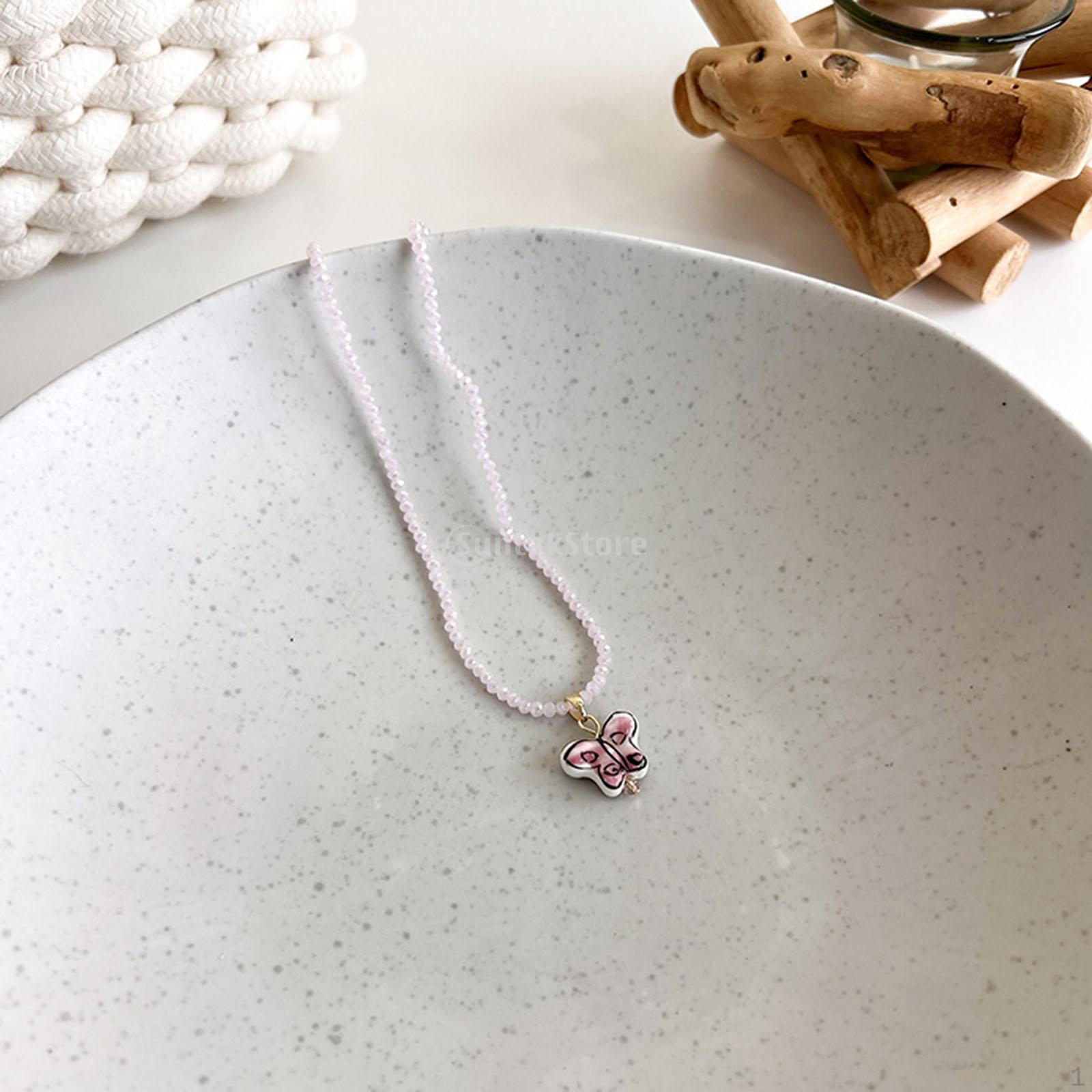 

Bead Necklace Adjustable with 5.5cm Extension розовый