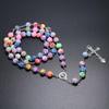 Christian Catholic Religious Rosary Necklace for Cross Pendant Rosary Chain Jewe D57B