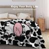 Cute Cow Blanket Soft Cozy Flannel Cow Throw Blankets Kids Adults for Bedding Bedroom Living Rooms Sofa Full Season Gifts 60"x50