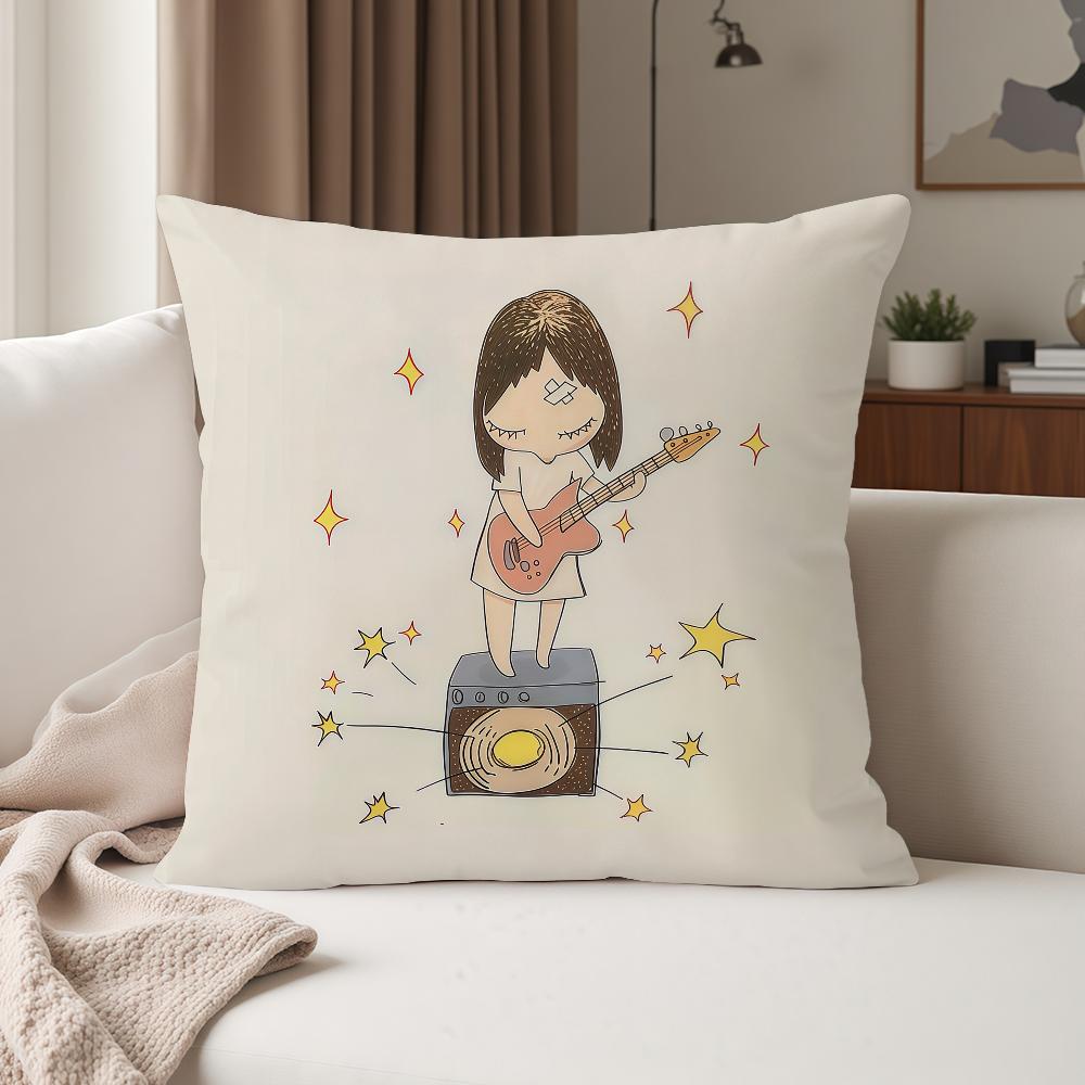 Художественная наволочка Yoshitomo Nara Подходит для спален, гостиных, автомобилей, домашнего декора 30cmx30cm