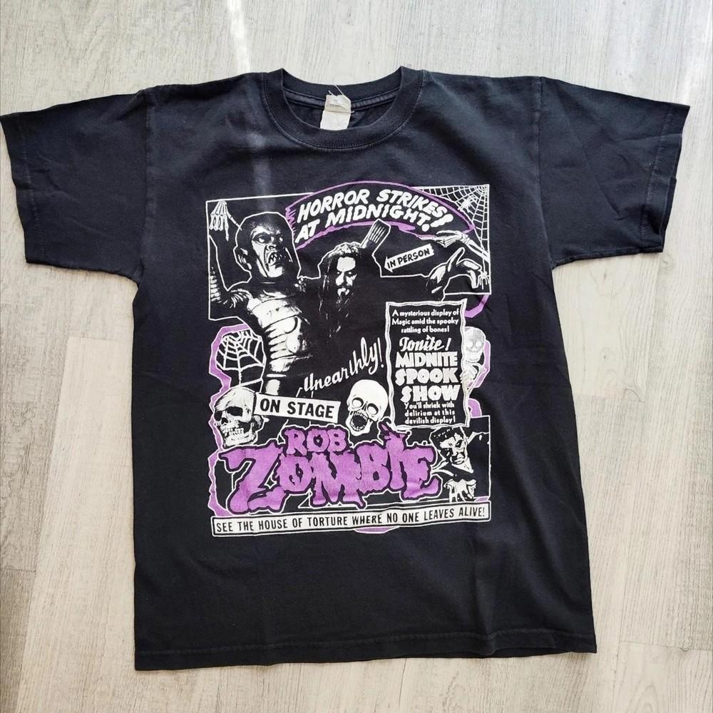 Retro Rob Zombie rock music tour concert short sleeve black color shirt S5XL Unisex T-Shirt