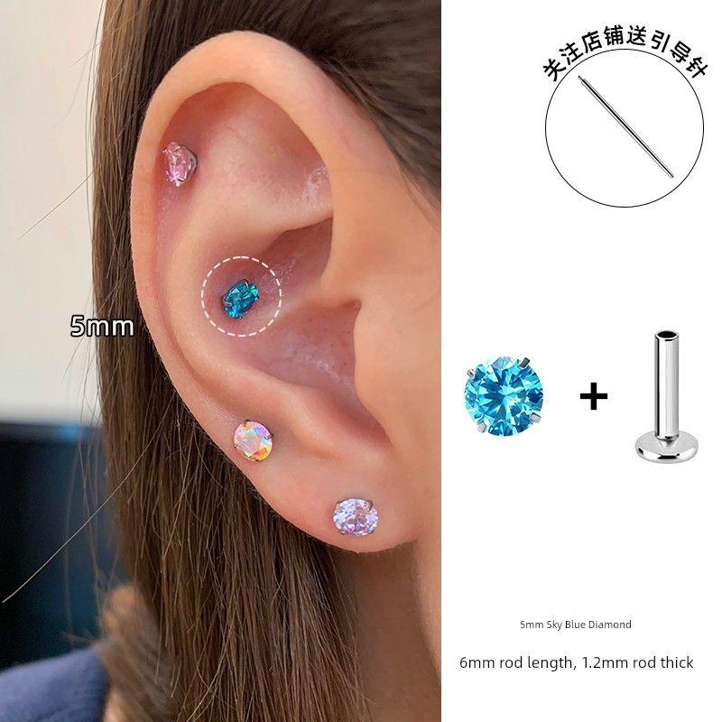 

Магазин Ringring Губа Ноготь Медицинский Титановый Сплав Серьги-Пуссеты Пирсинг Ушей Противовоспалительные Цирконий Кохлеарная Серьга-Пуссет для Кости Уха Носовой Пирсинг 5mm Sky Blue Diamond -6mm rod length 1