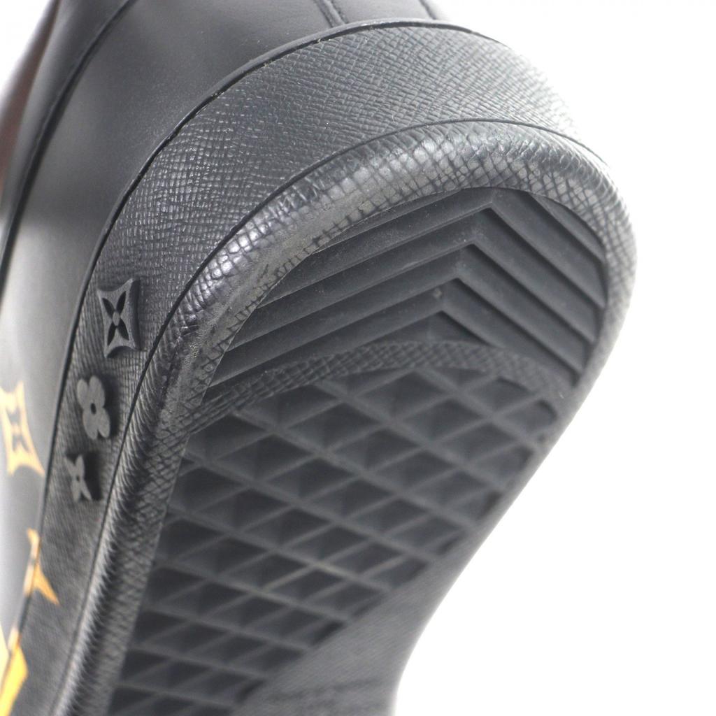 Excellent LOUIS VUITTON Low cut sneakers Luxembourg black leather 8.5 1A9JD4 Used